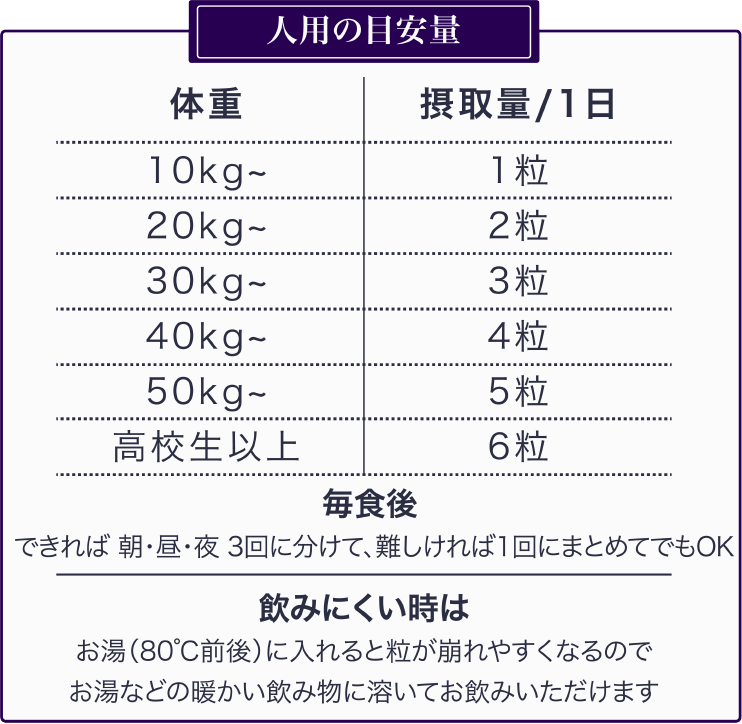 人用の目安量